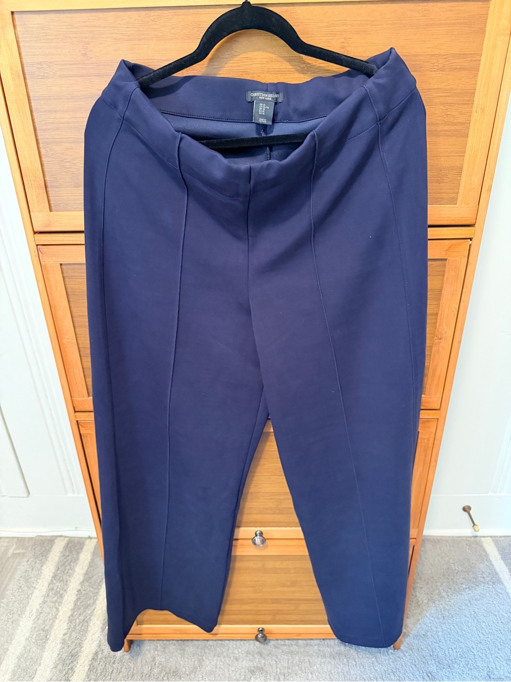 Christian Siriano Navy Dress Wide Leg Pants